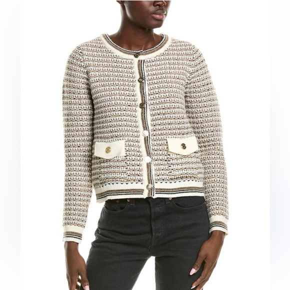 Nanette Lepore Tweed Knit Cardigan Sweater - Picture 1 of 12